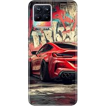 Realme Realme 8 Pro ile Uyumlu Silikon K l f, Grafiti ve Car Temal  Desenli, Darbe Emici