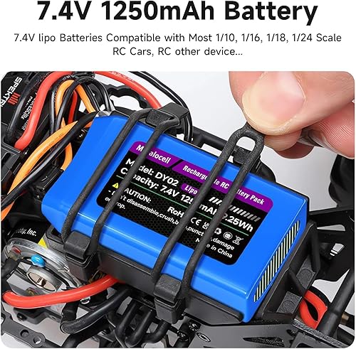 Miniatura 6 de Batería Lipo de 7.4V 2S 25C 1250mAh recargable RC batería JST & PH2.0 & MX2.0 y MJ conector de enchufe con cargador USB para SCX24 CR18P FCX18 FCX24