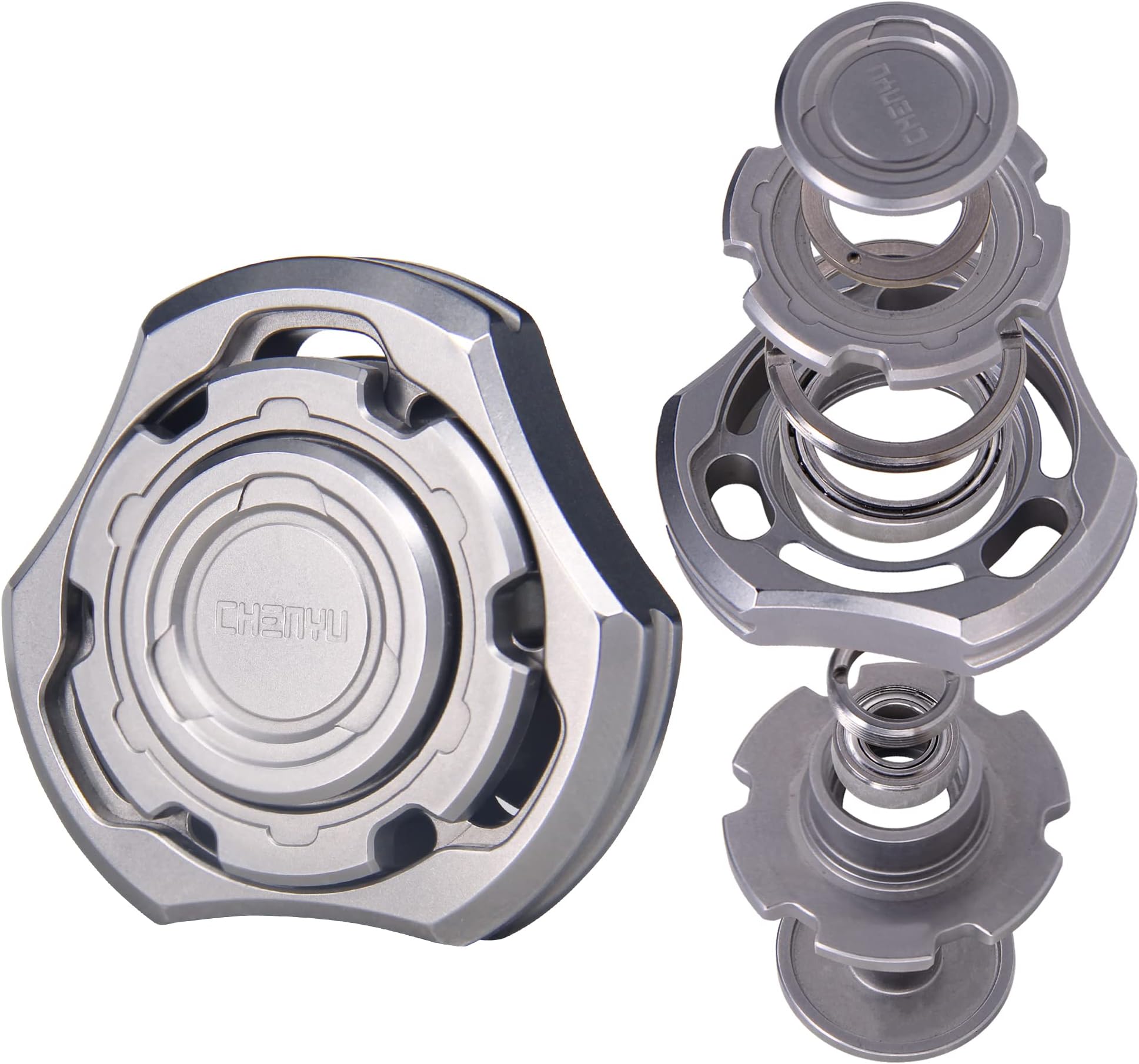 DjuiinoStar High-end Fidget Spinner, Unique Dual Bearings Design, Pricisely CNC Machined (Stainless Steel), Luxury EDC Toy DFS-01