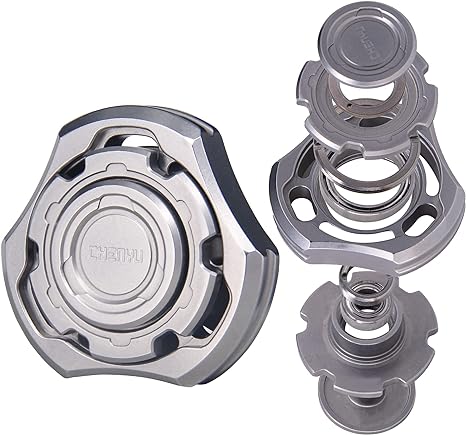 DjuiinoStar High-end Fidget Spinner, Unique Dual Bearings Design, Precisely CNC Machined (Stainless Steel), Premium EDC Toy DFS-01
