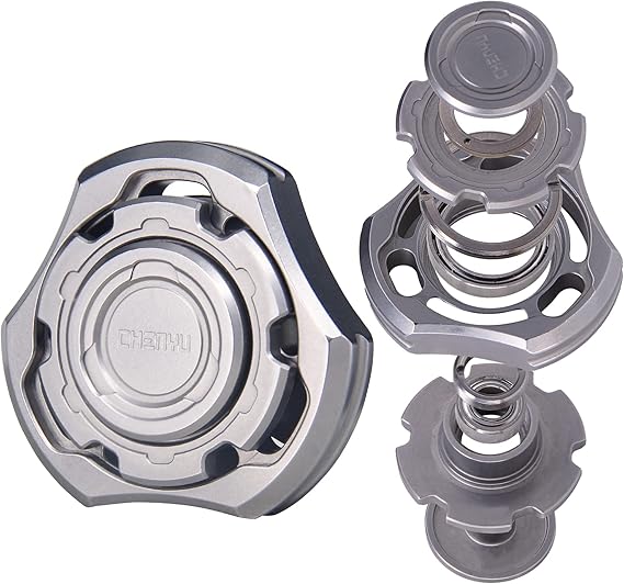 DjuiinoStar High-end Fidget Spinner, Unique Dual Bearings Design, Precisely CNC Machined (Stainless Steel), Premium EDC Toy DFS-01