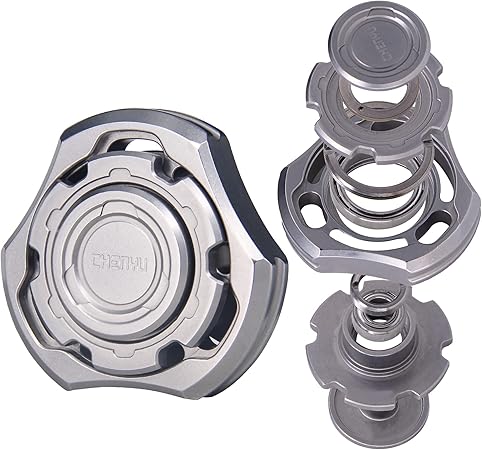 DjuiinoStar High-end Fidget Spinner, Unique Dual Bearings Design, Precisely CNC Machined (Stainless Steel), Premium EDC Toy DFS-01