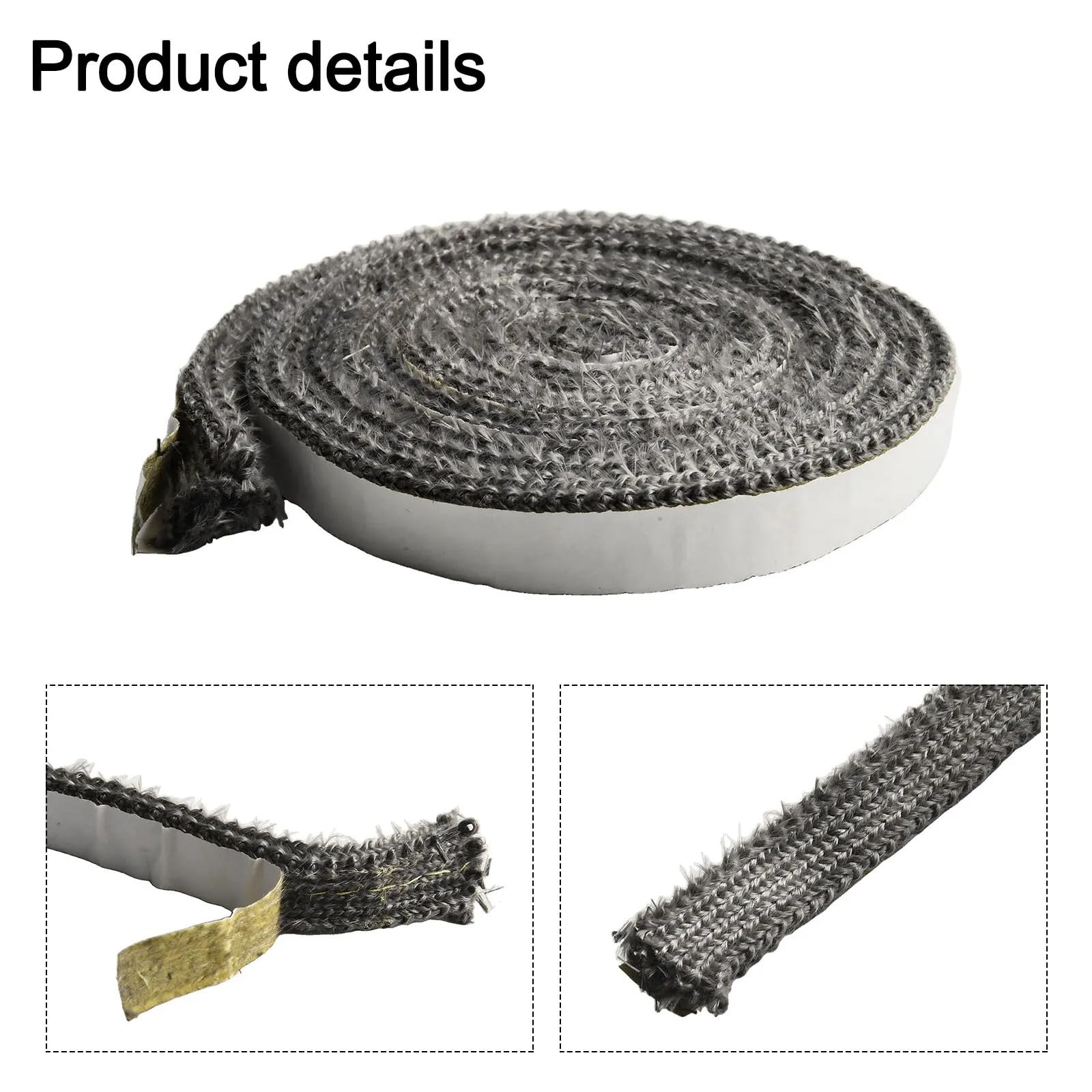 Guarnizione Stufa a Legna Corda for stufa piatta 1 pezzo da 200 cm | Guarnizione Riscaldamento Stufa a Pellet Autoadesiva(6mmx25mmx2m)