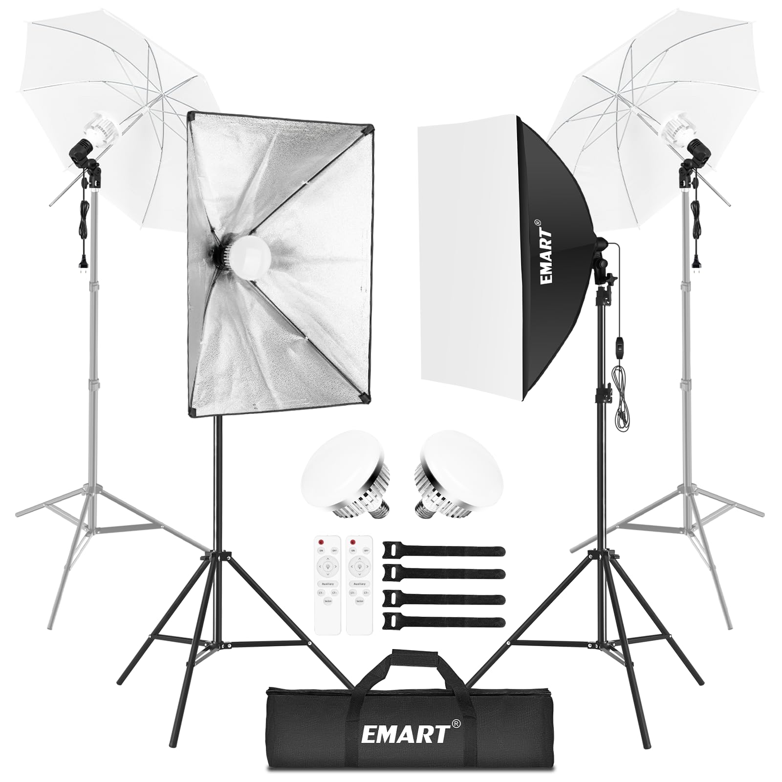 EMART Softbox 50x70 cm, Set Softbox 50 W 3000-6000 K,2 Pannelli Traslucidi | Studio fotografico, Illuminazione, Studio, Video, Fotografia, Ritratti, Diretta streaming
