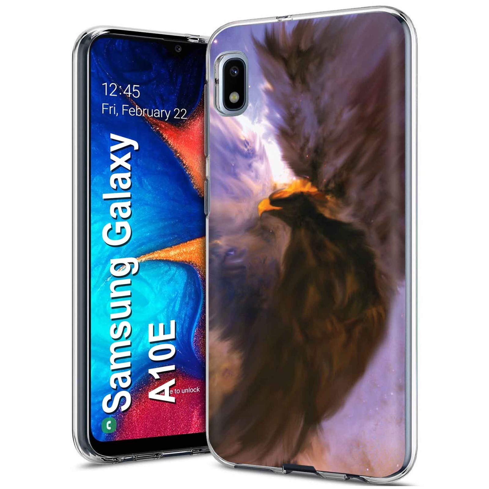 VIBECoverSlim Phone Case Compatible for Samsung Galaxy A10E, Light Weight, Unbreakable, Flexible, Surround Edge Protection, EagleArt