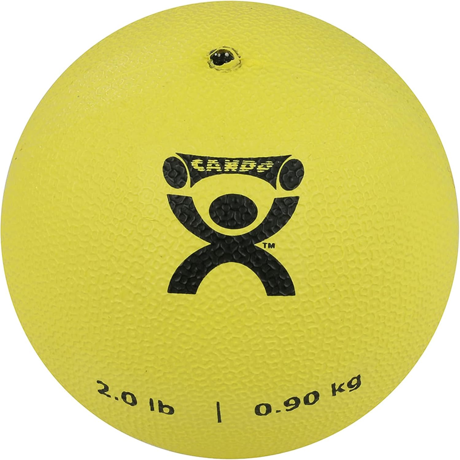 CanDo Soft Medicine Ball 5" Diameter 2lb Yellow Exercise Ball for Physical Therapy and Fitness Exercises, Easy Grip Rubber Weighted Ball for Workouts