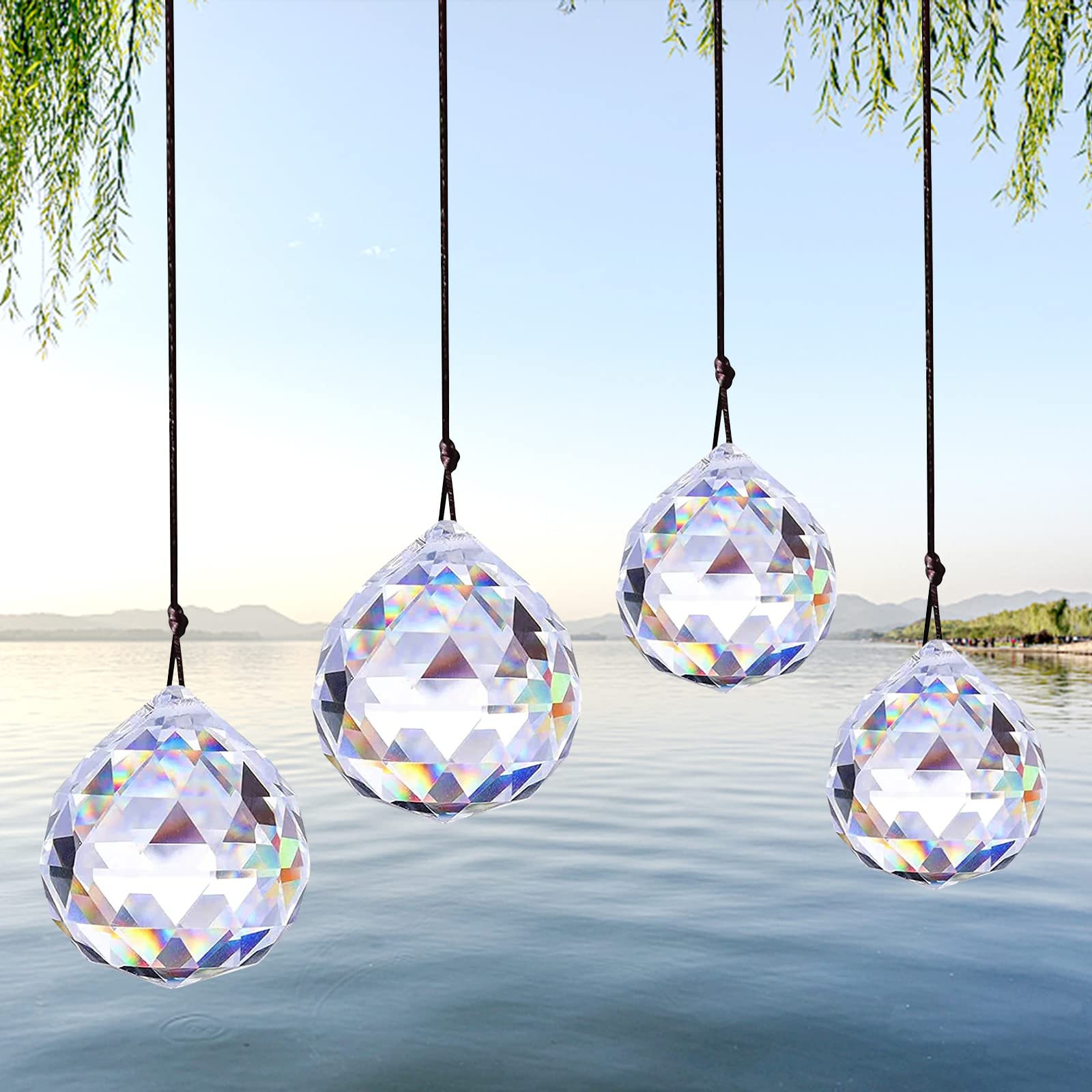 20 Stück Sonnenfänger Kristall 38mm - Schafft Regenbogenfarben Für Fenster & Garten