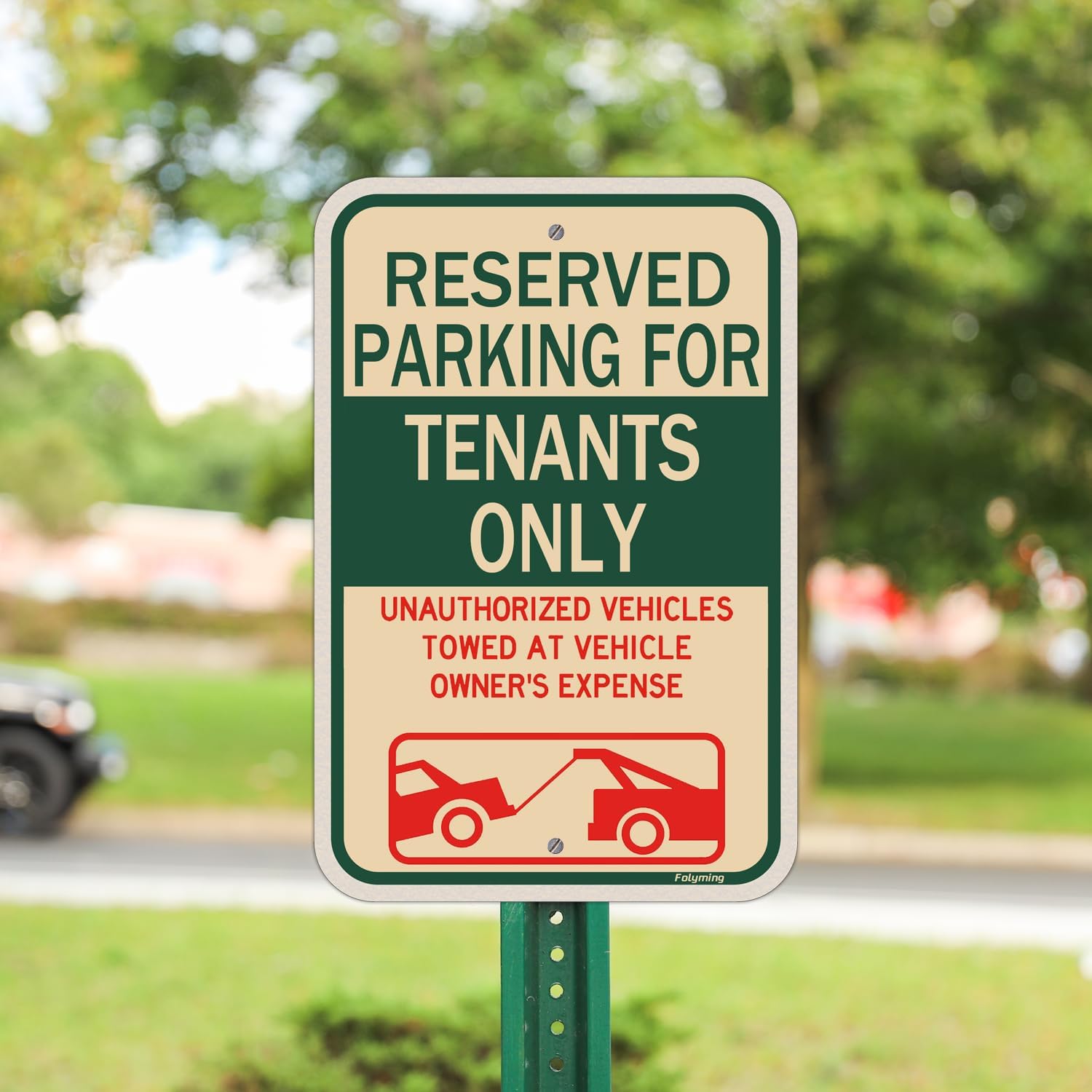 2 Pack Reserved Parking Sign Tenants Only Sign 18 x 12 Inches Reserved Parking For Tenants Unauthorized Vehicles Towed Signs Metal Reflective Sturdy Rust Aluminum Weatherproof Easy Mounting