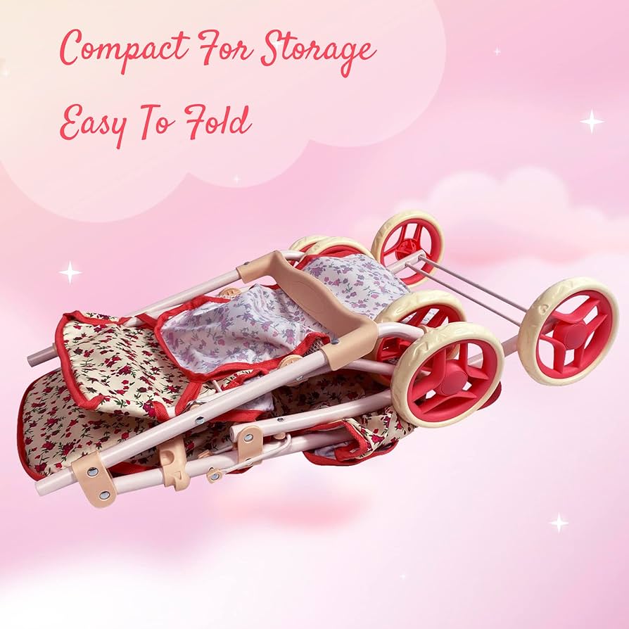 USA Vintage doll cartドールカート　babycar 1950's Vintage Metal Doll Stroller By Ohio Art Pink And Blue