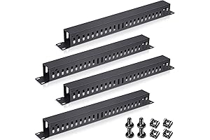 4 Pack Horizontal Rack Mount Cable Organizer with Wire Slot