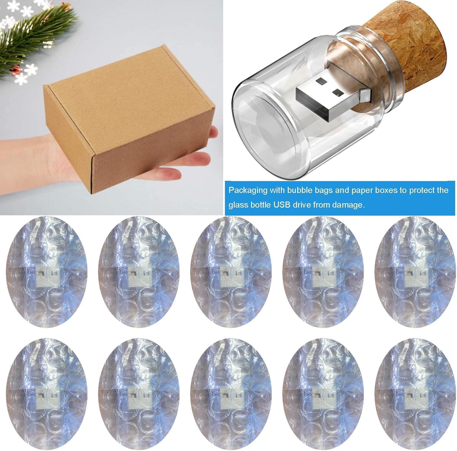 10 Pezzi 16 GB USB Flash Drive Drift Bottle chiavette USB Chiave USB Pendrive per matrimonio, amici, famiglia,Regali aziendali per computer, audio per auto, ecc