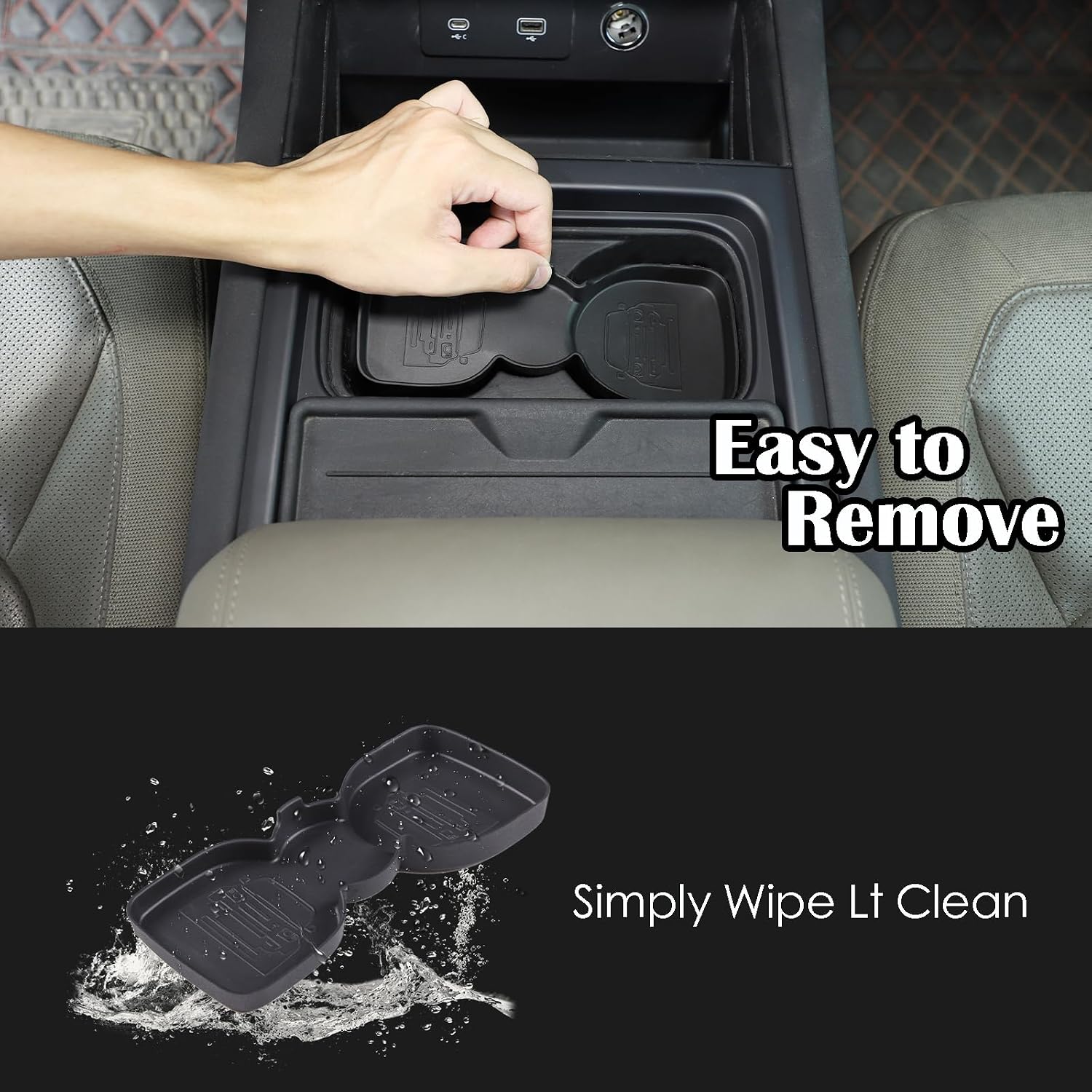 Center Console Cup Holders Coaster Compatible with Land Rover Defender 2020-2022, TPE Non-Slip Anti Dust Cup Coaster