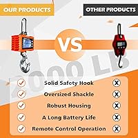 Vista 6 de Báscula Digital de Grúa de 2200 libras, Báscula Colgante Industrial de Servicio Pesado de Alta Precisión con Control Remoto, Estuche de Aluminio