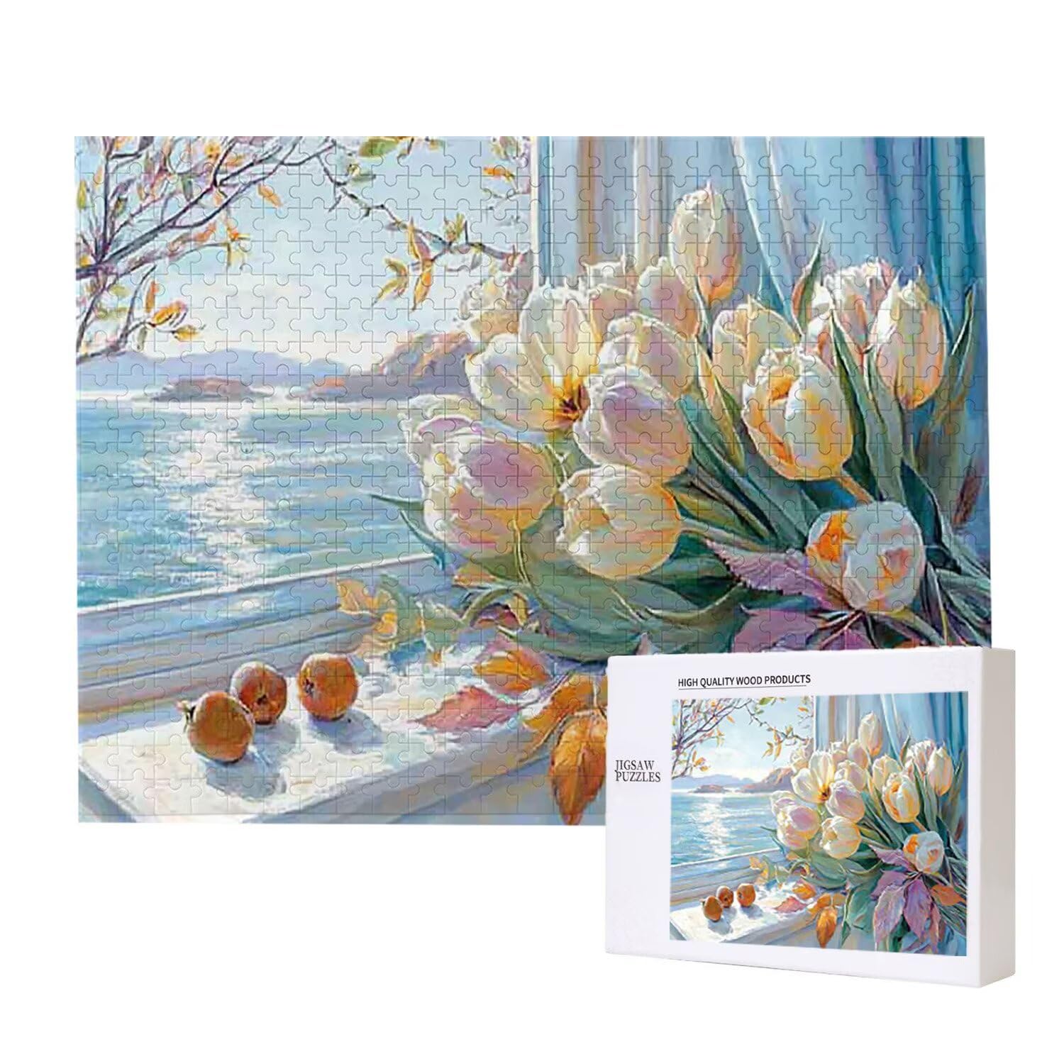 1500 Pezzi di Puzzle, tulipani paesaggio1500 Pezzi di Puzzle per Adulti, Regalo di Anniversario, Regalo di Natale, Decorazione Della Casa, Prevenzione Della Degenerazione Cerebrale Negli Anziani v979