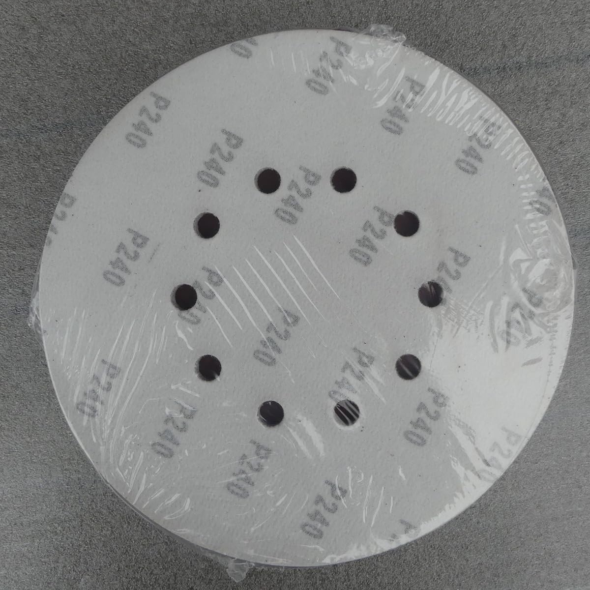 100 discos abrasivos de KLETT Ø 225 mm con 10 agujeros, grano P240, lijadora excéntrica de cuello largo, lijadora orbital de Bohrfux