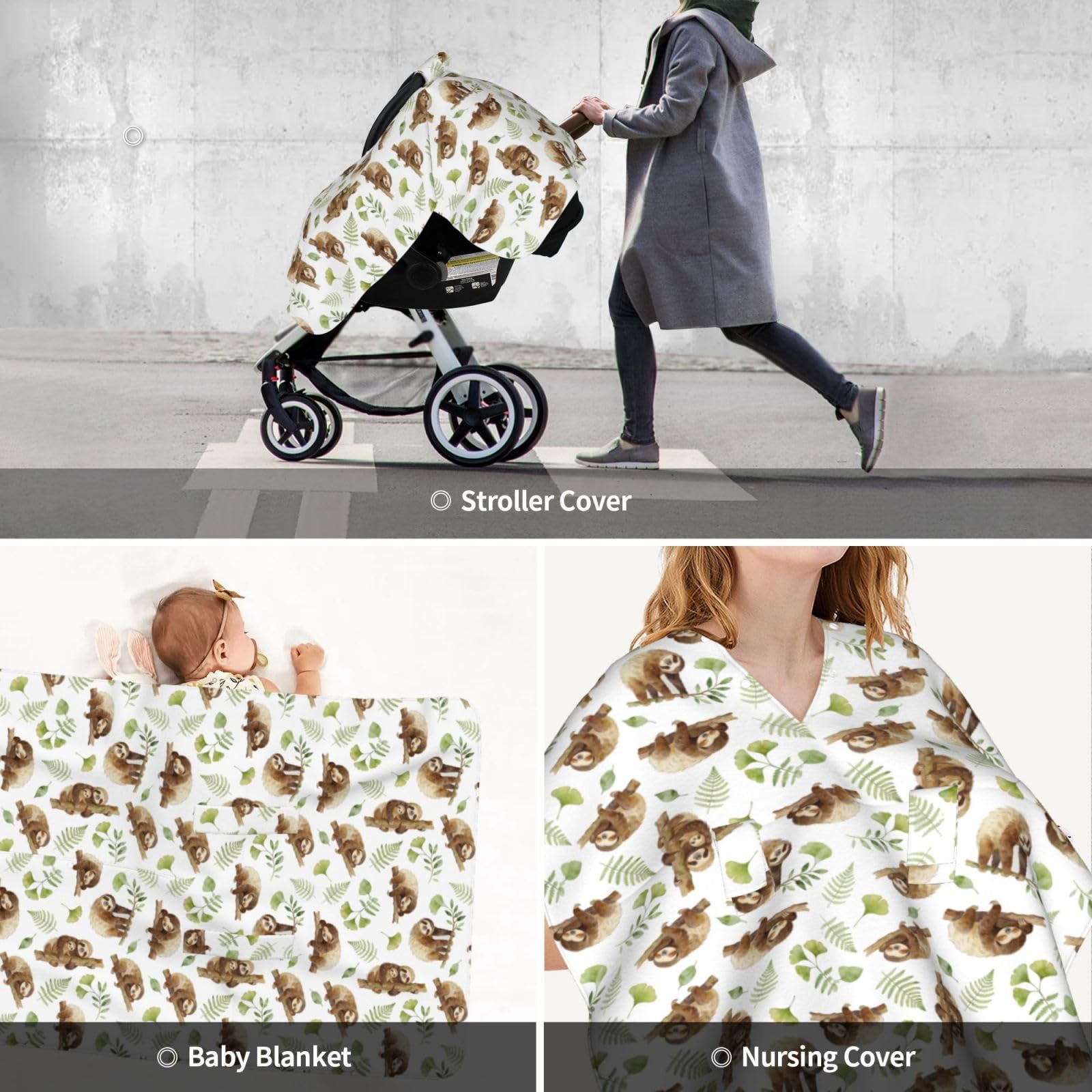 Cubierta de toldo para asiento de coche de bebé, cubierta multiuso, cubierta de enfermería, cubierta de carrito de compras, regalo de baby shower para niños y niñas