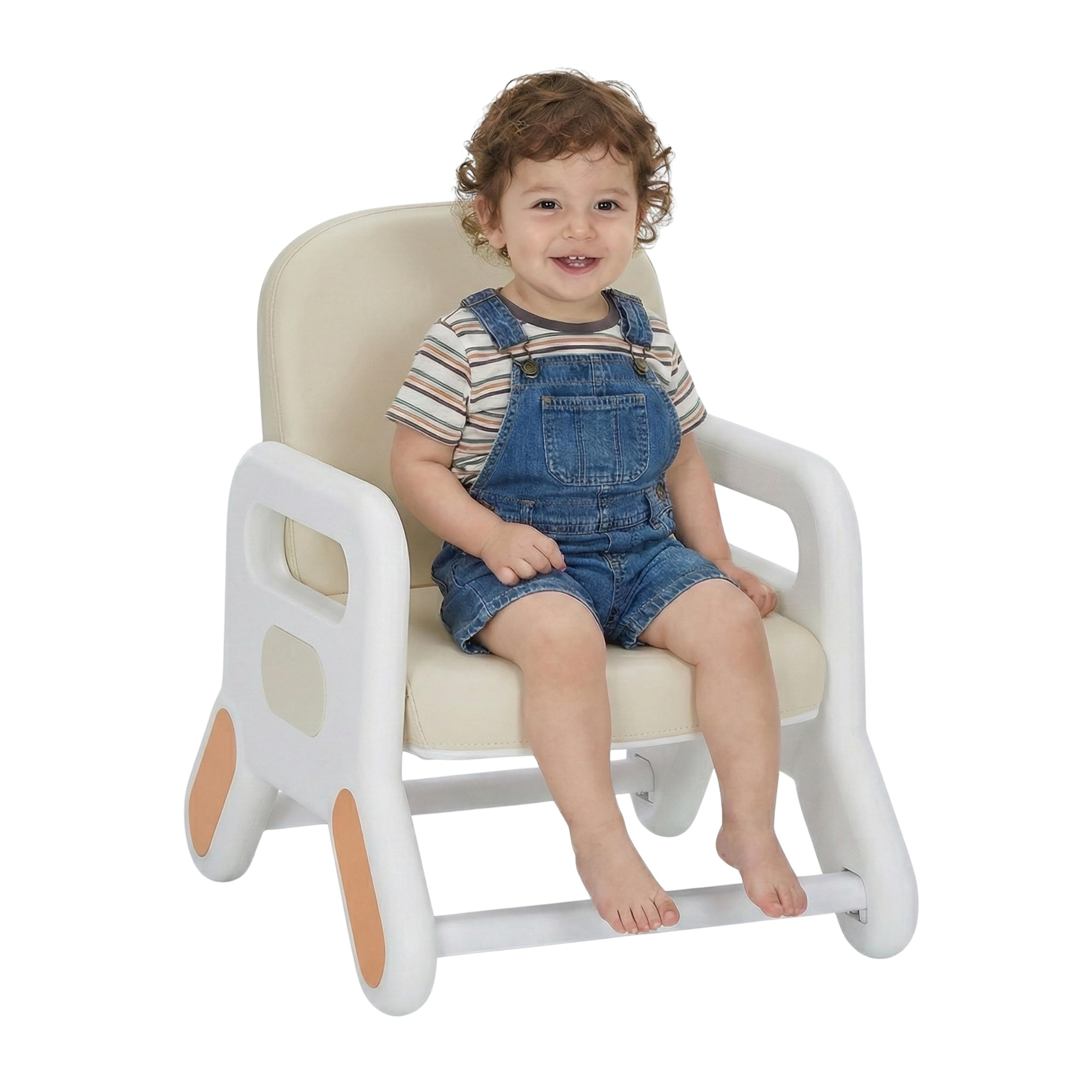 Spacetronik Kinderstuhl ab 1 Jahr Kleinkind Sessel Ohne Rollen | Pflegeleichtes Gewebe, 38,5x49x26 cm, ergonomische Armlehnen, leichter Kinderhocker, stabiler Stand ohne scharfe Kanten