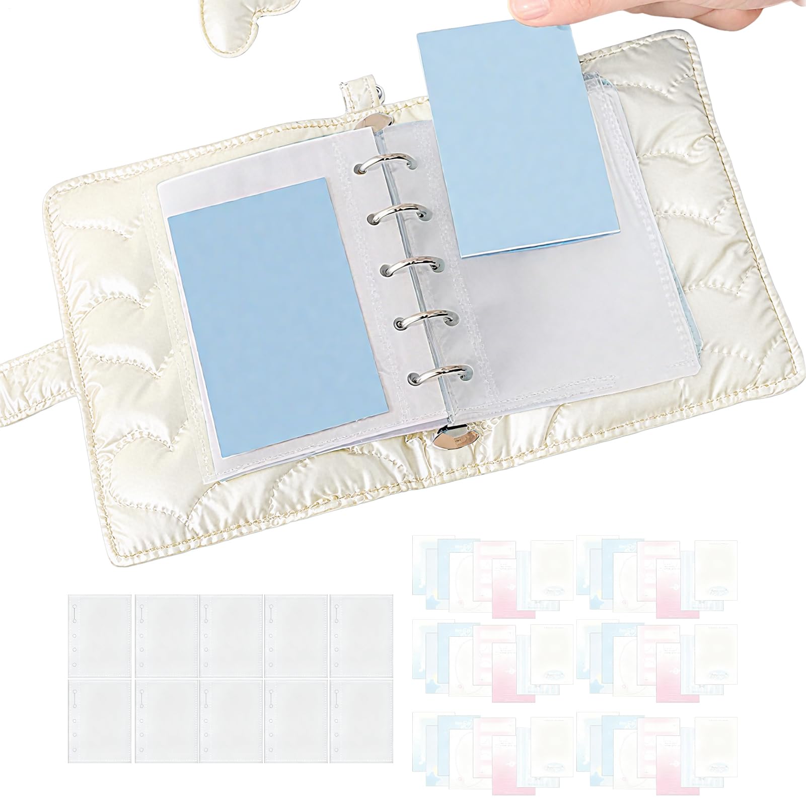 Genérico Cuaderno de Collage Bonito con Portada Acolchada y Bolsillo | M5 Libreta Espiral Para Collage Y Álbum Para Escuela Hogar Dormitorio Aula Sala De Estudio Chicas Mujeres Adolescentes