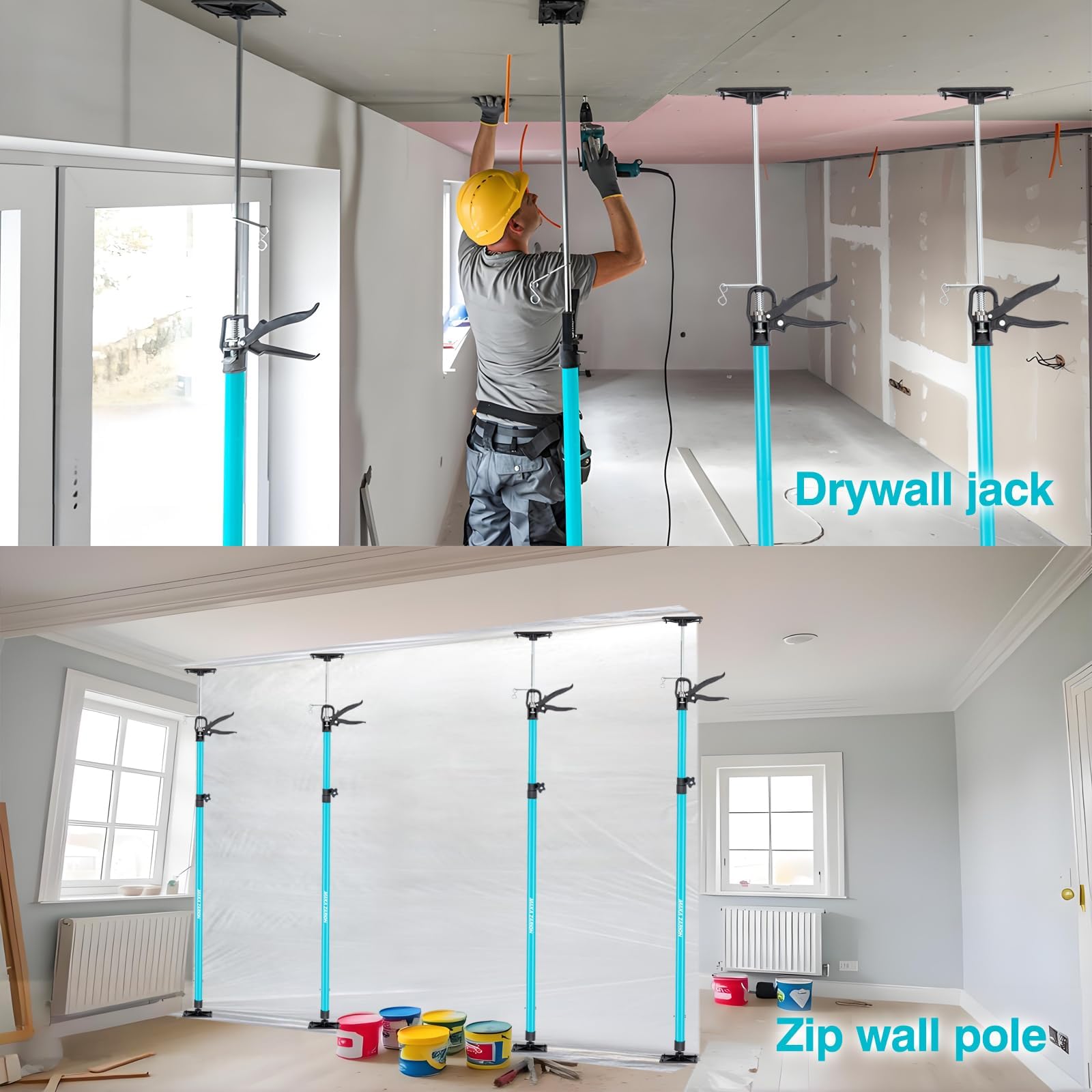 Steel Cabinet Jacks for Installing Cabinets, Adjustable Support Pole Jack 45.2-115.2 in, 3rd Hand Support System Load 154LB, Perfect for Cabinet Lift Installation Tools (4-Pack) — Amazon image 6