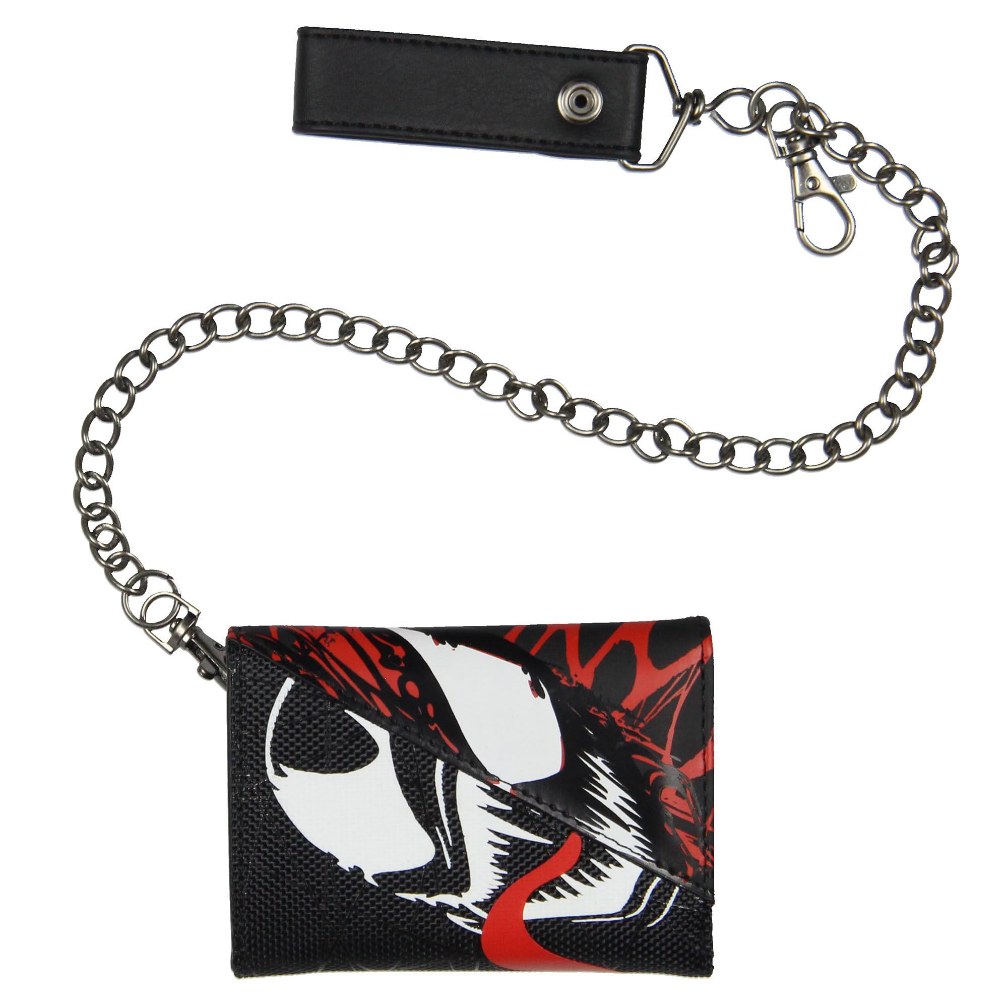 Bioworld Marvel We are Venom Character Design Tri-Fold Snap Chain Wallet