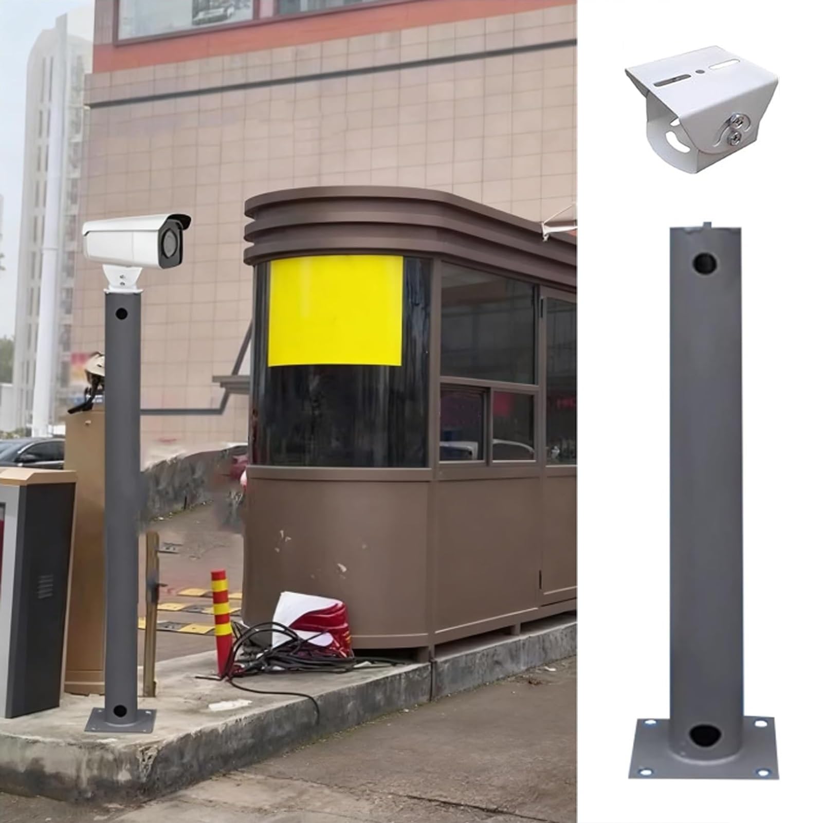Palo per telecamera di sicurezza autoportante per sorveglianza esterna, supporto a terra per parcheggio, vialetto e sicurezza del giardino
