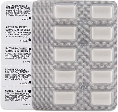 Miniatura 10 de Tienda Basic Care - Goma de mascar de nicotina polacrilex (2 mg de nicotina), 160 unidades, sabor frutal