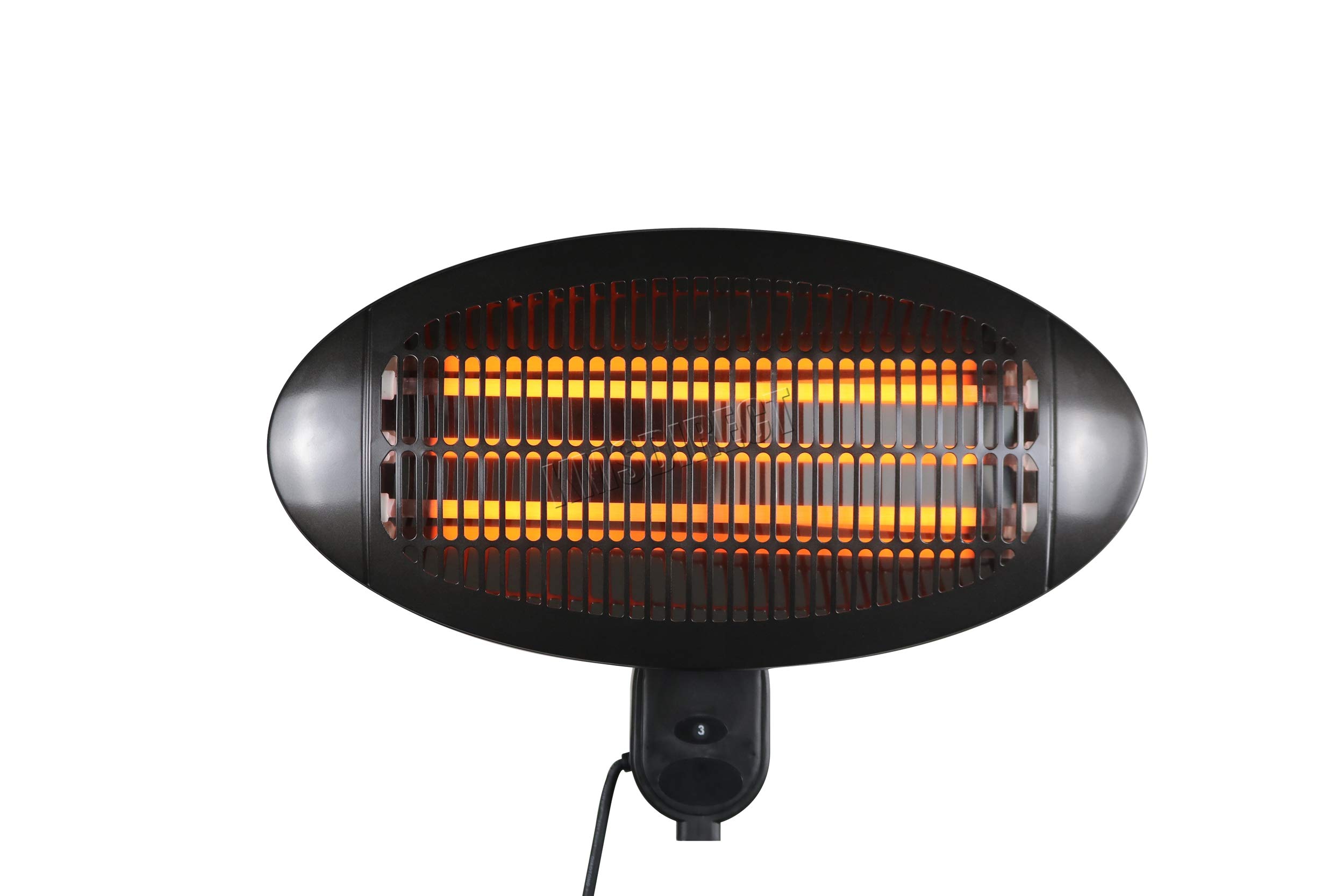 HEATSURE Patio Heater Garden Outdoor Quartz 2KW Electric Heating Steel  Adjustable Wall Mounted BBQ Black New