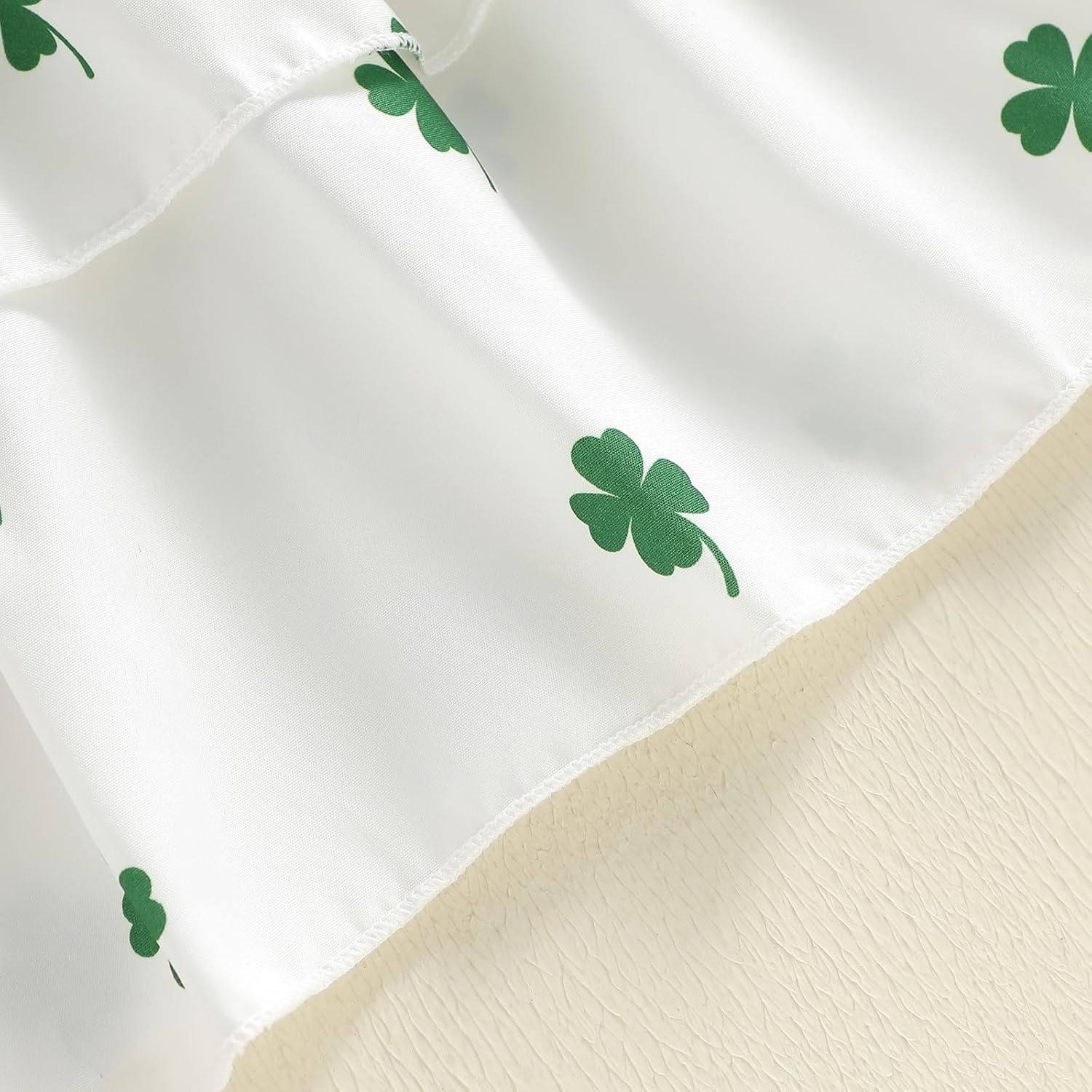 Thorn Tree St Patricks Day Baby Girl Outfit Long Sleeve Romper Onesie Suspenders Skirts Bow Headband 3Pcs Outfits Clothes