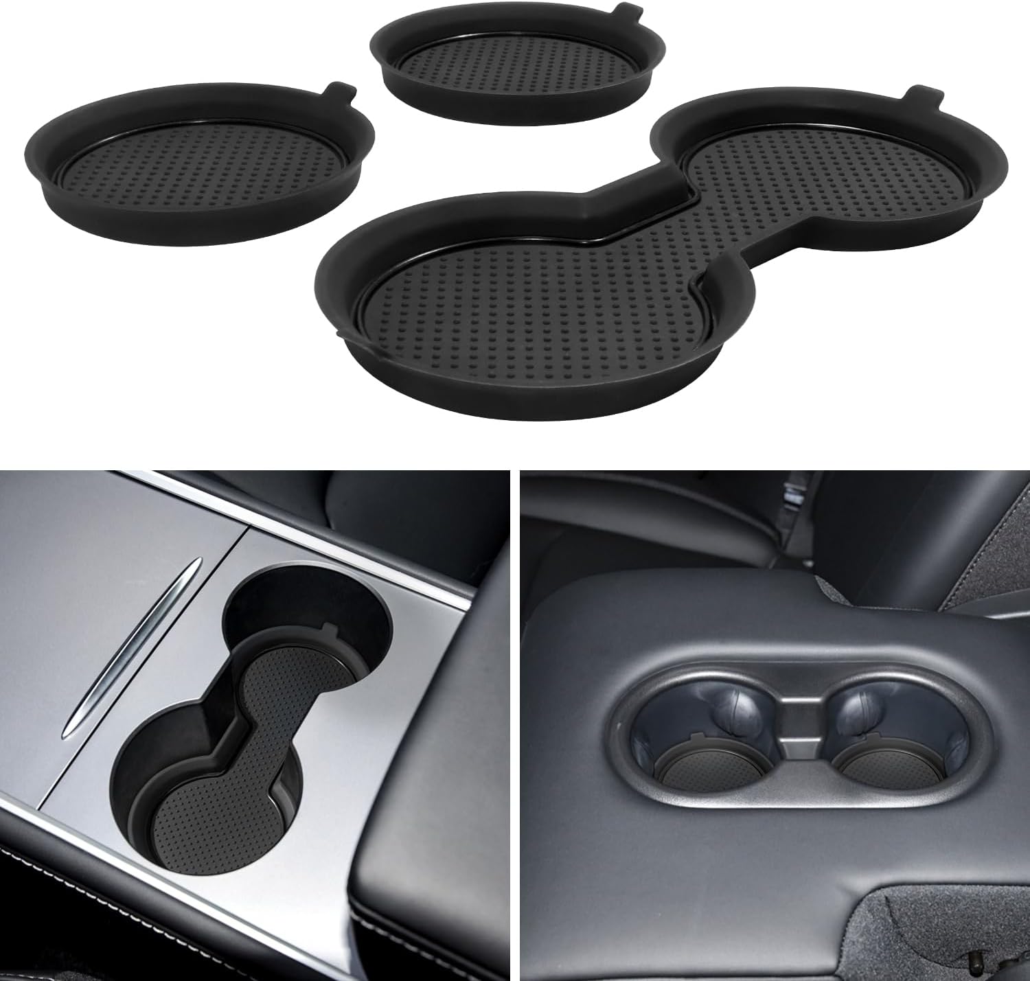Insertos para portavasos Tesla Model 3 y Model Y 3 piezas