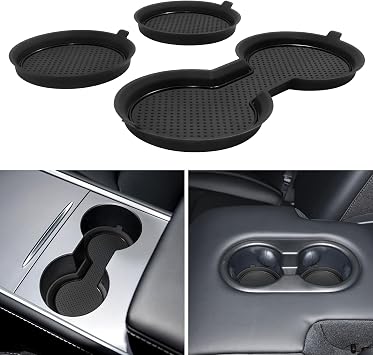 Cup Holder Inserts for Tesla Model 3 2021-2023 Model Y 2021-2024 2025