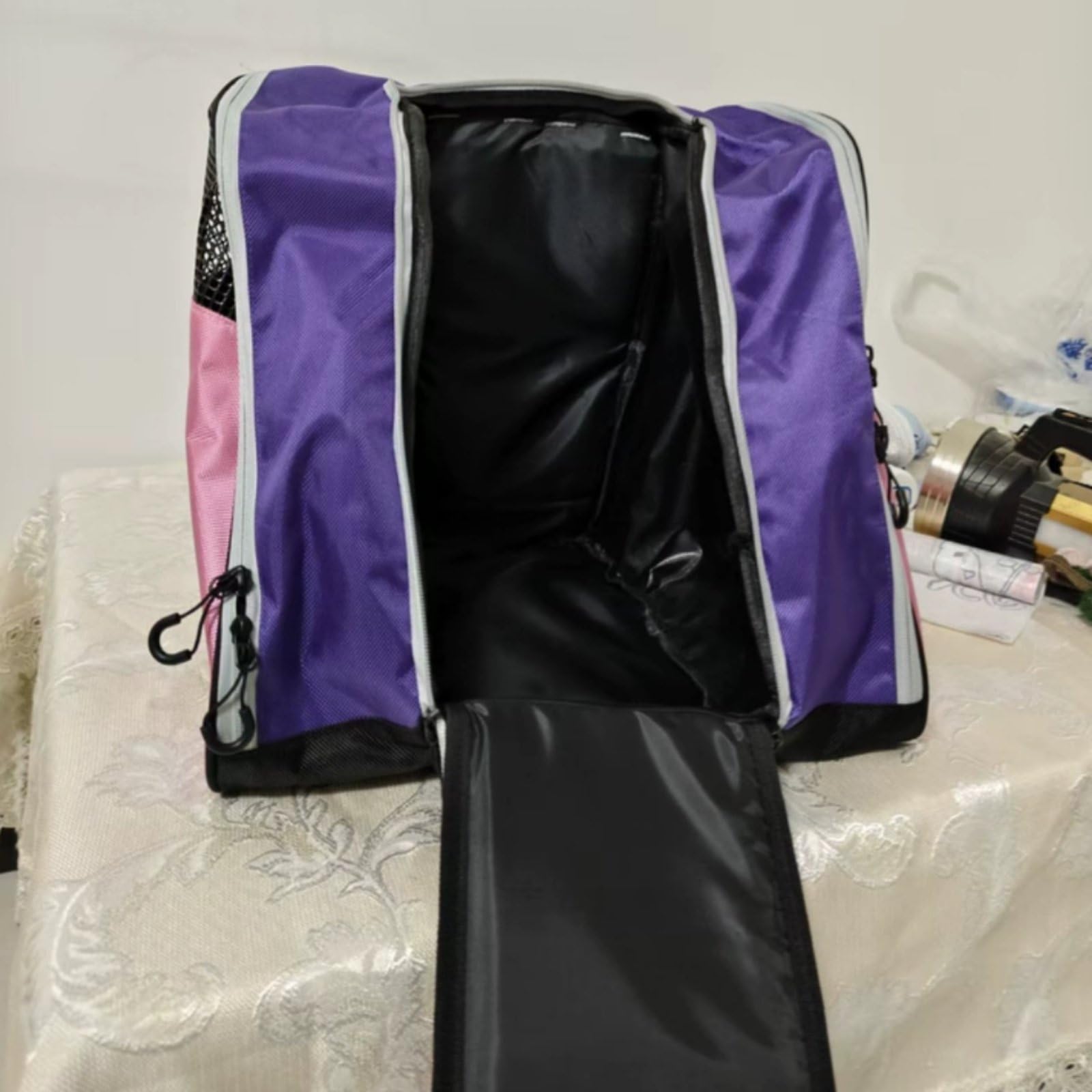 Borsa Porta Pattini Ghiaccio Doppi Spallacci Borsa da Pattinaggio con Tracolla Grande Capacità Accessorio Sportivo per Allenamento, Gara