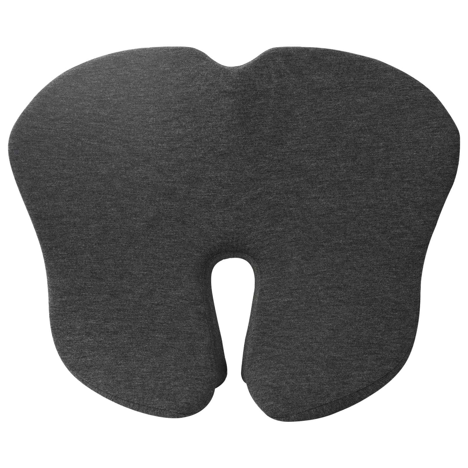 Cuscino Seduta Ergonomico in Memory Foam Grigio Scuro 48x42 cm | Supporto ergonomico per sedia da ufficio, soggiorno o camera, con fodera in cotone traspirante e rimovibile.