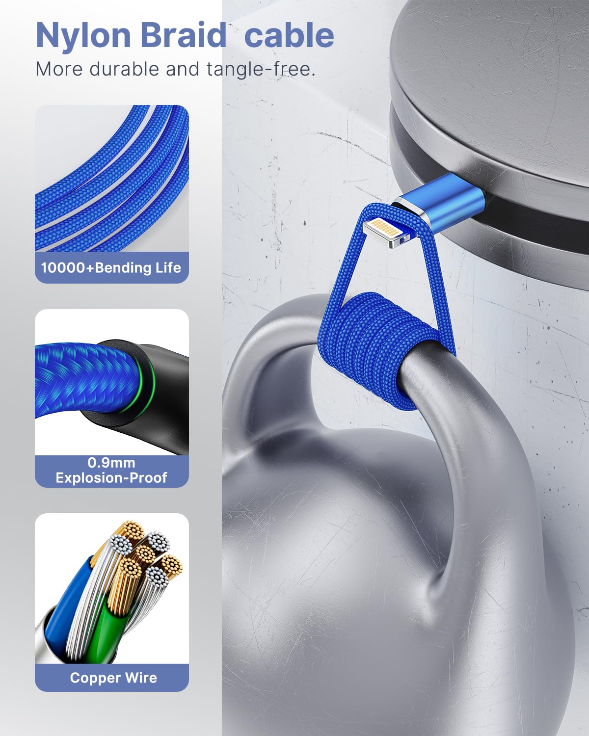 Aioneus Cavo iPhone 1.8M Ricarica Filo Caricatore iPhone Carica Rapida Certificato MFi Lungo Cavo Lightning USB Caricabatterie Cavetto per iPhone 11 12 13 14 Pro Max Plus Mini XS XR X 8 7 6 SE iPad