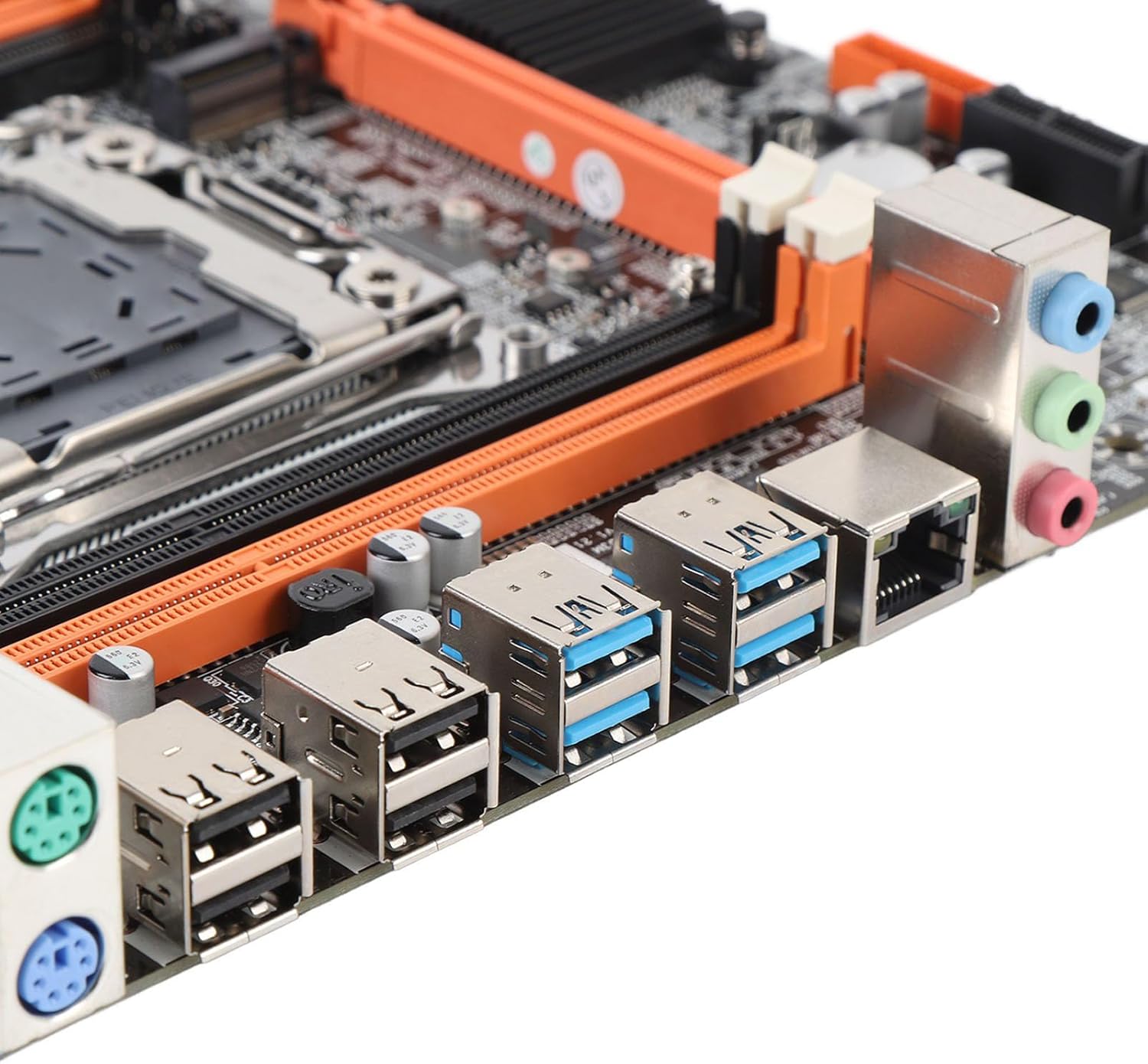 Rear I/O ports of Denash X99D3M M ATX Motherboard