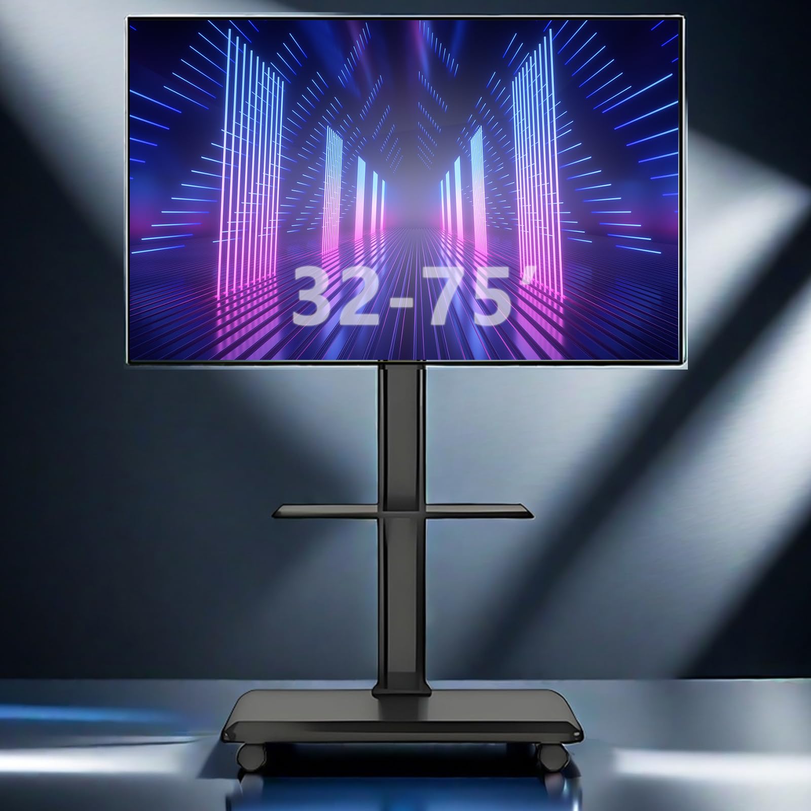 テレビスタンド（ブラック）キャスター付き 32~65インチ 耐荷重40kg Amazon.co.jp: timiland テレビスタンド 首振り キャスター付き