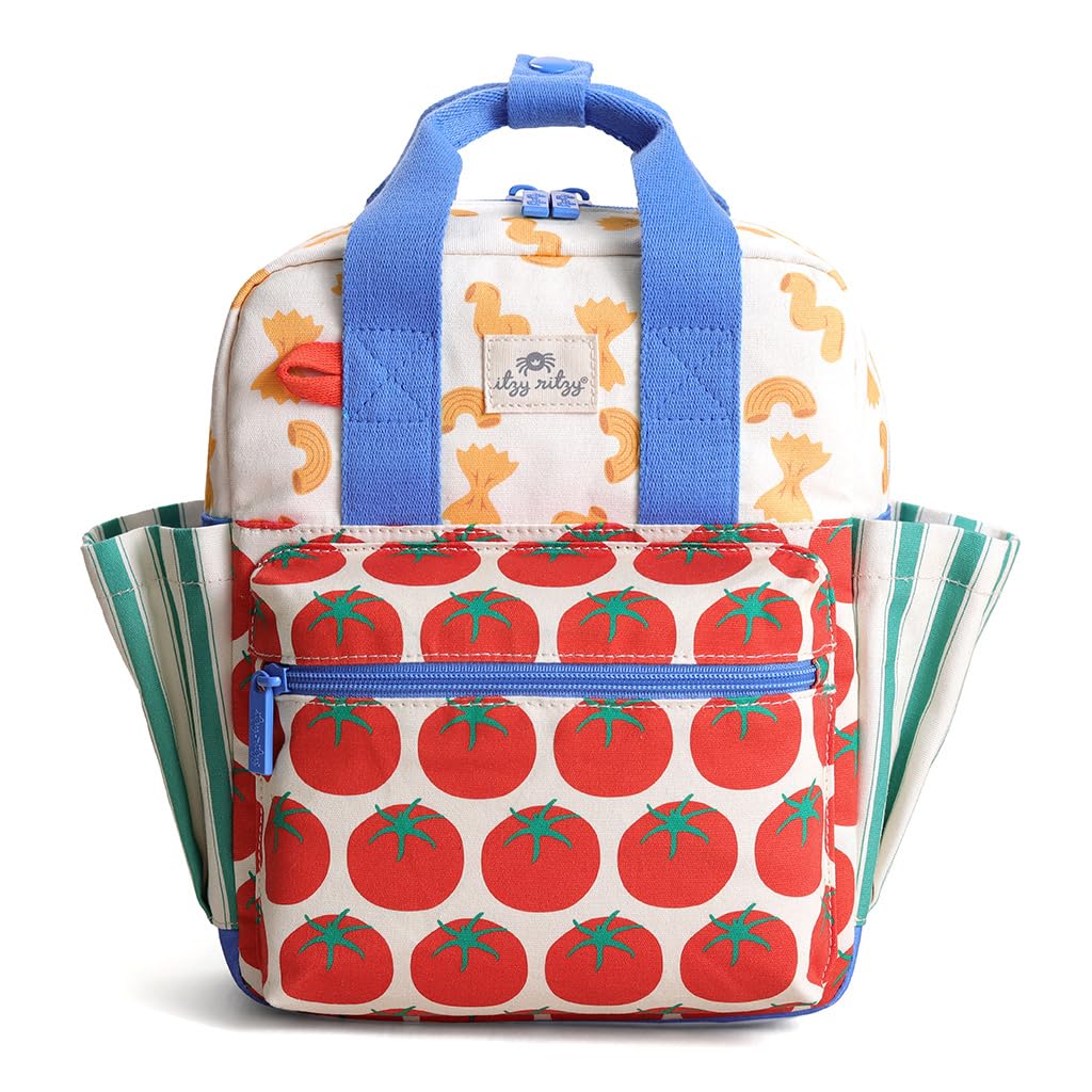 Itzy Ritzy Toddler Backpack, Baby Daycare Bag w/Spacious Interior (Pasta)