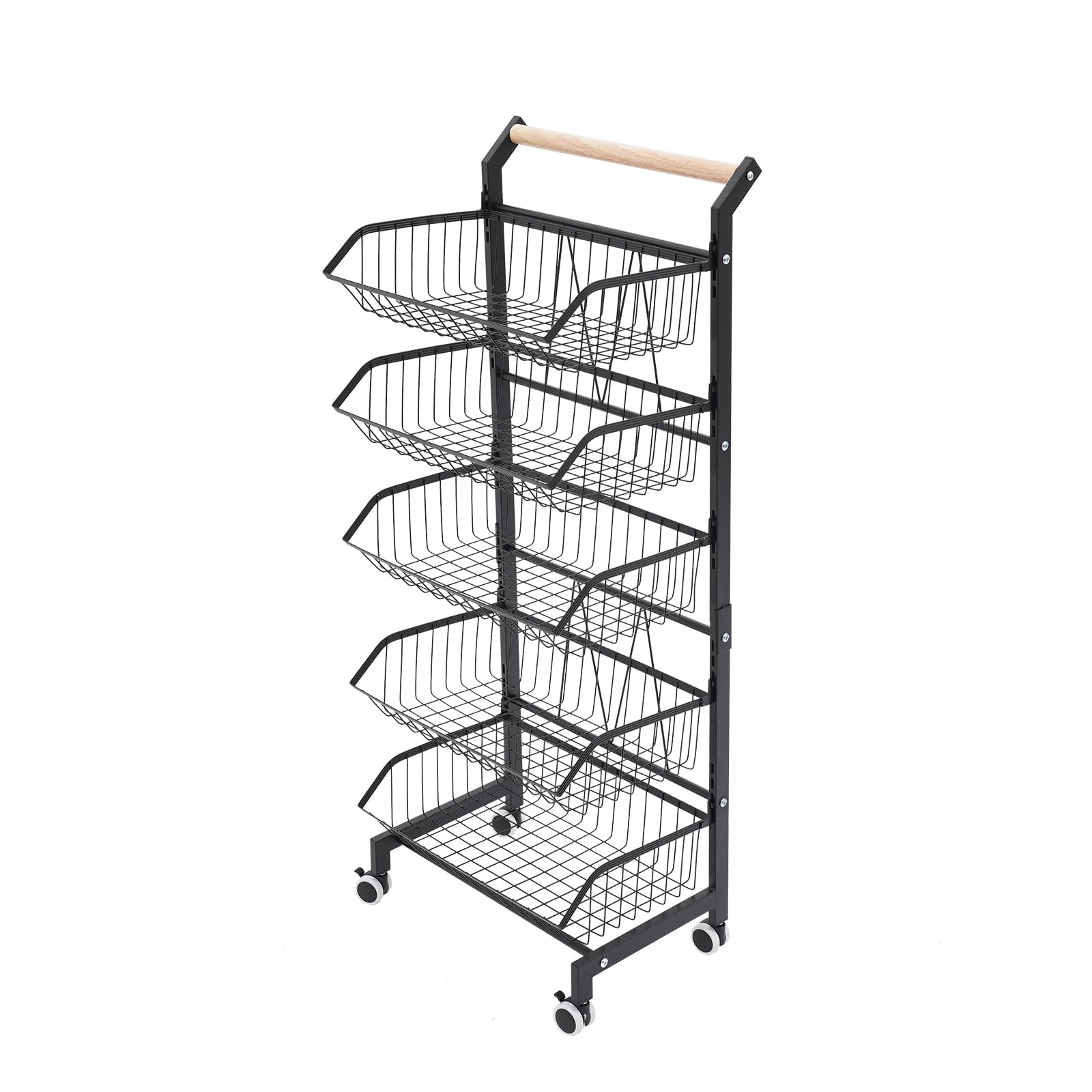 Carrito de cocina con ruedas 5 niveles estante de metal vegetal