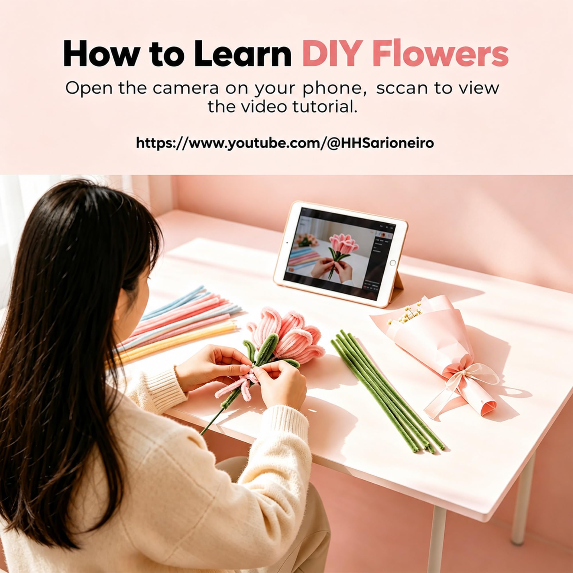 Kit completo per la creazione di bouquet di fiori fai da te, 1050 pezzi
