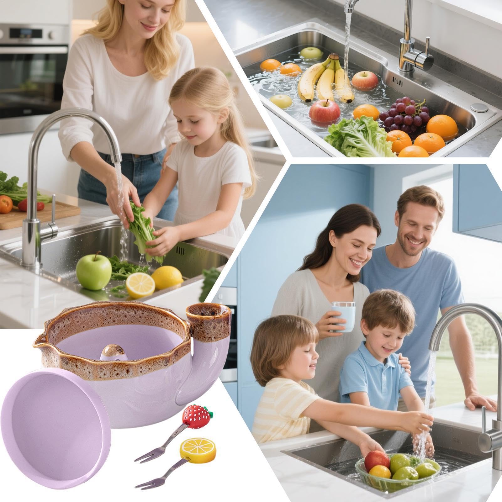 Generisch Beerenwaschschüssel mit Selbstspülfunktion Keramik, groß, mit
