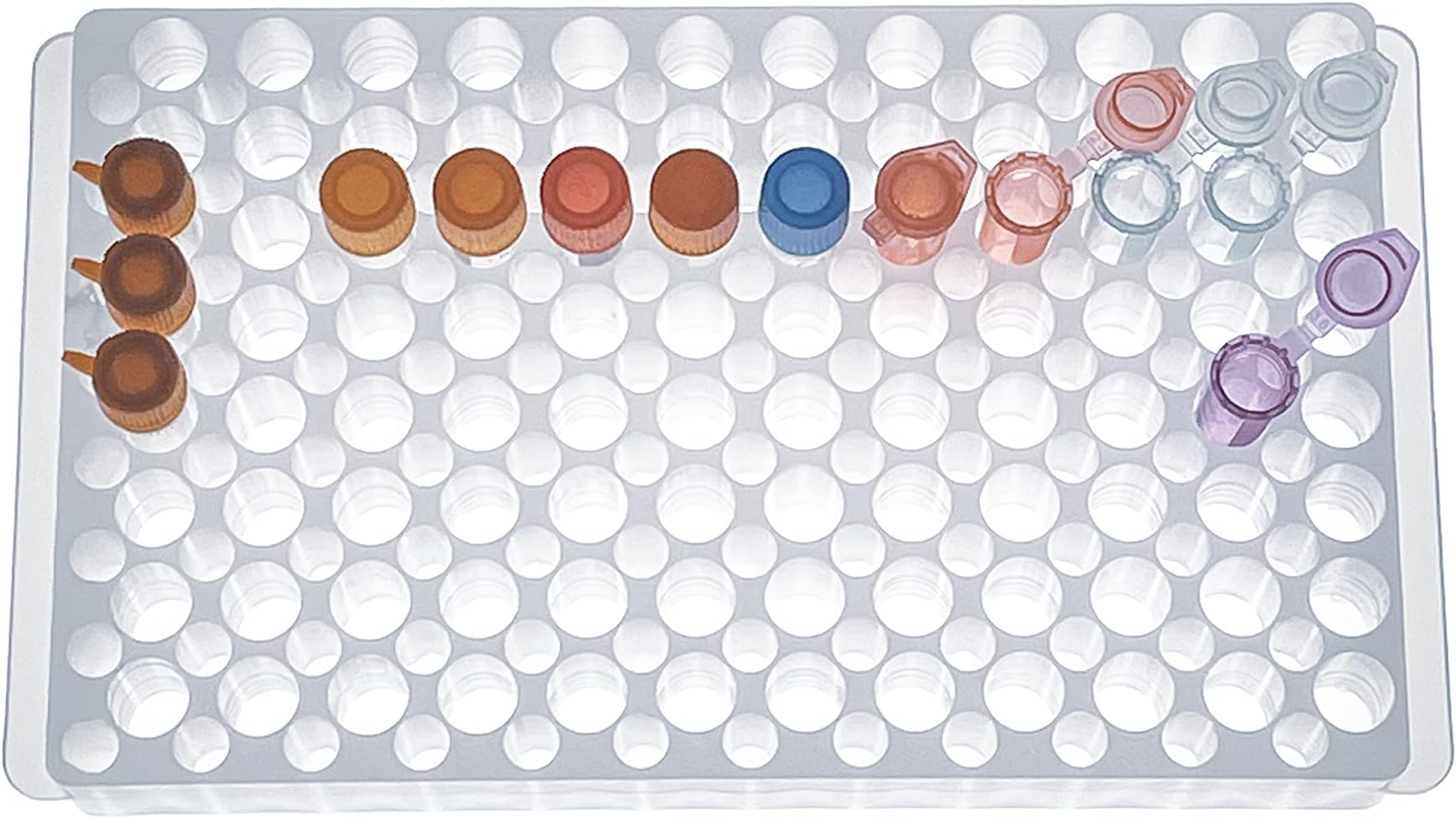 Vial Rack Tube Rack Double Panel 96 Positions For Microcentrifuge Tubes 0.2-1.5ml