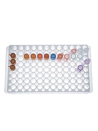 Vial Rack Tube Rack Double Panel 96 Positions for Microcentrifuge Tubes 0.2-1.5ml White