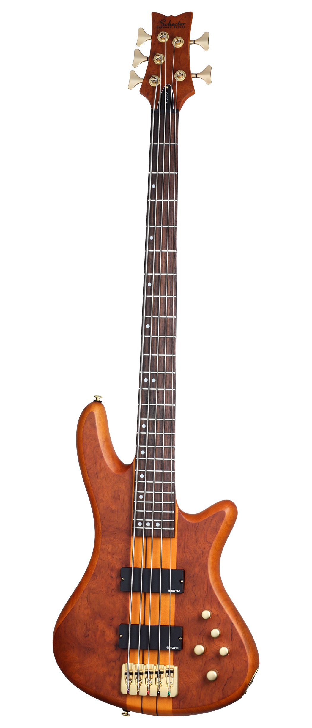 Amazon.com: Schecter Stiletto Studio 5 Bass Guitar - Honey Satin