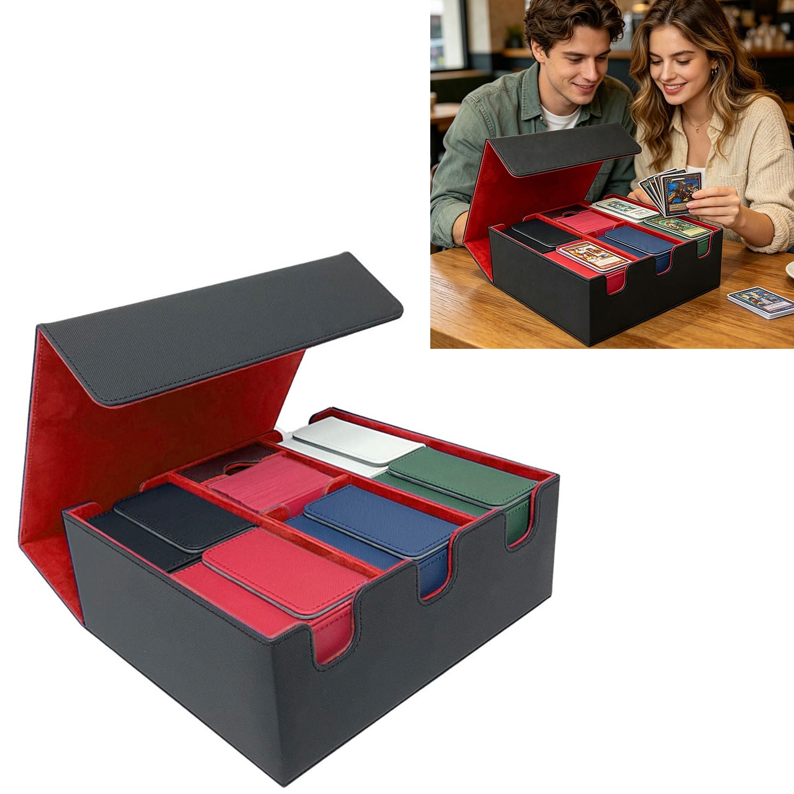 Funda multifunción para tarjetas de juego, fabricada con caja de cartón resistente de poliuretano