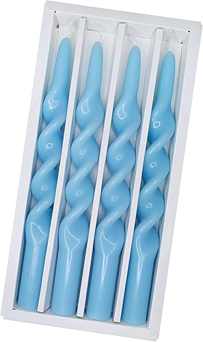 Miniatura 58 de Vela cónica en espiral torcida de 10 pulgadas, velas de colores sin perfume, velas altas sin humo para el hogar, vacaciones, boda, fiesta