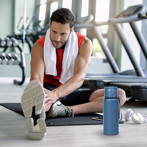 Miniatura 7 de Botella de agua caliente aislada al vacío de doble pared de 27.1 fl oz de acero inoxidable a prueba de fugas, boca ancha con infusor de té, taza y