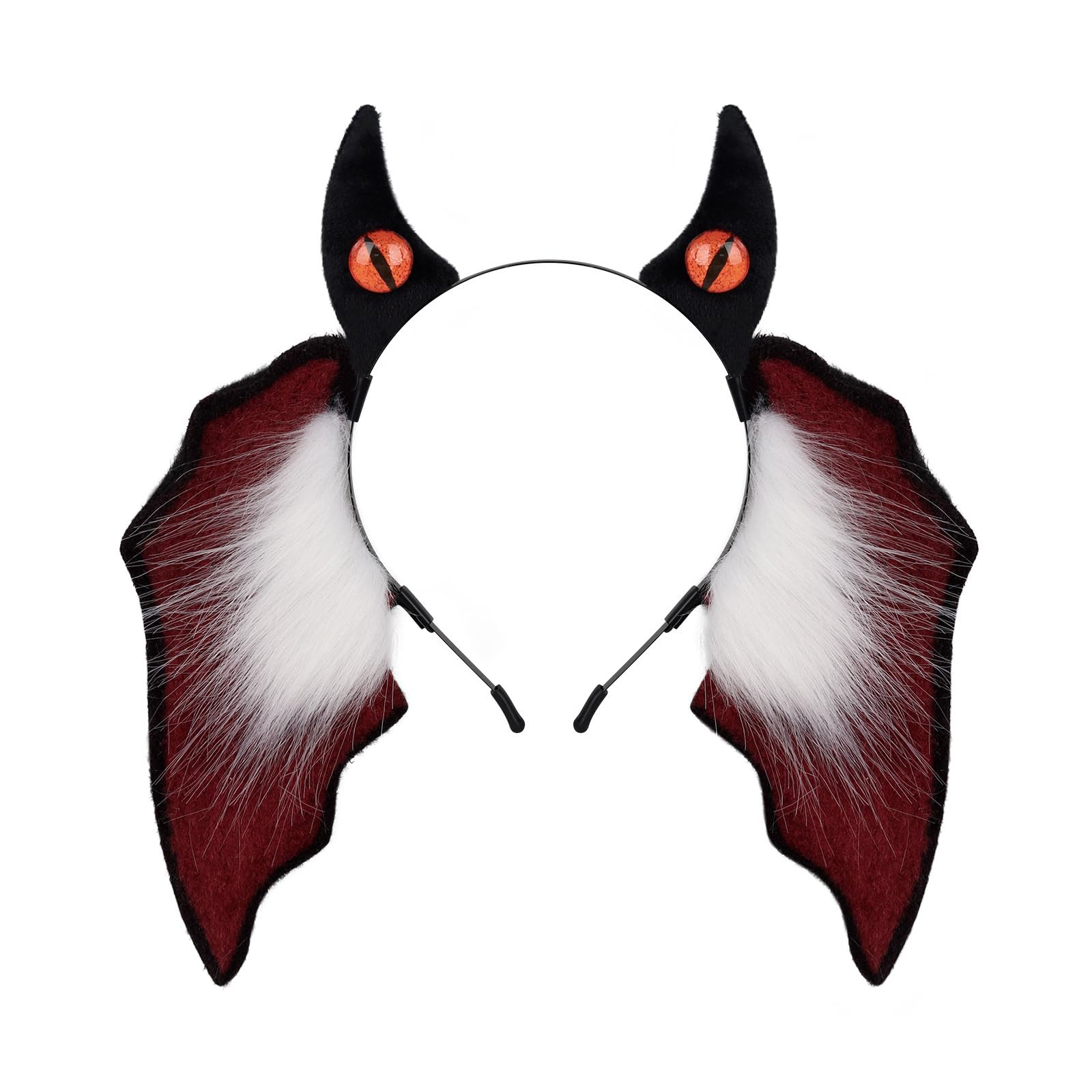 MICFENY Fuzzy Bat Ear Hairband Lightweight Comfortable Adjustable Headpiece For Cosplays Daily Use
