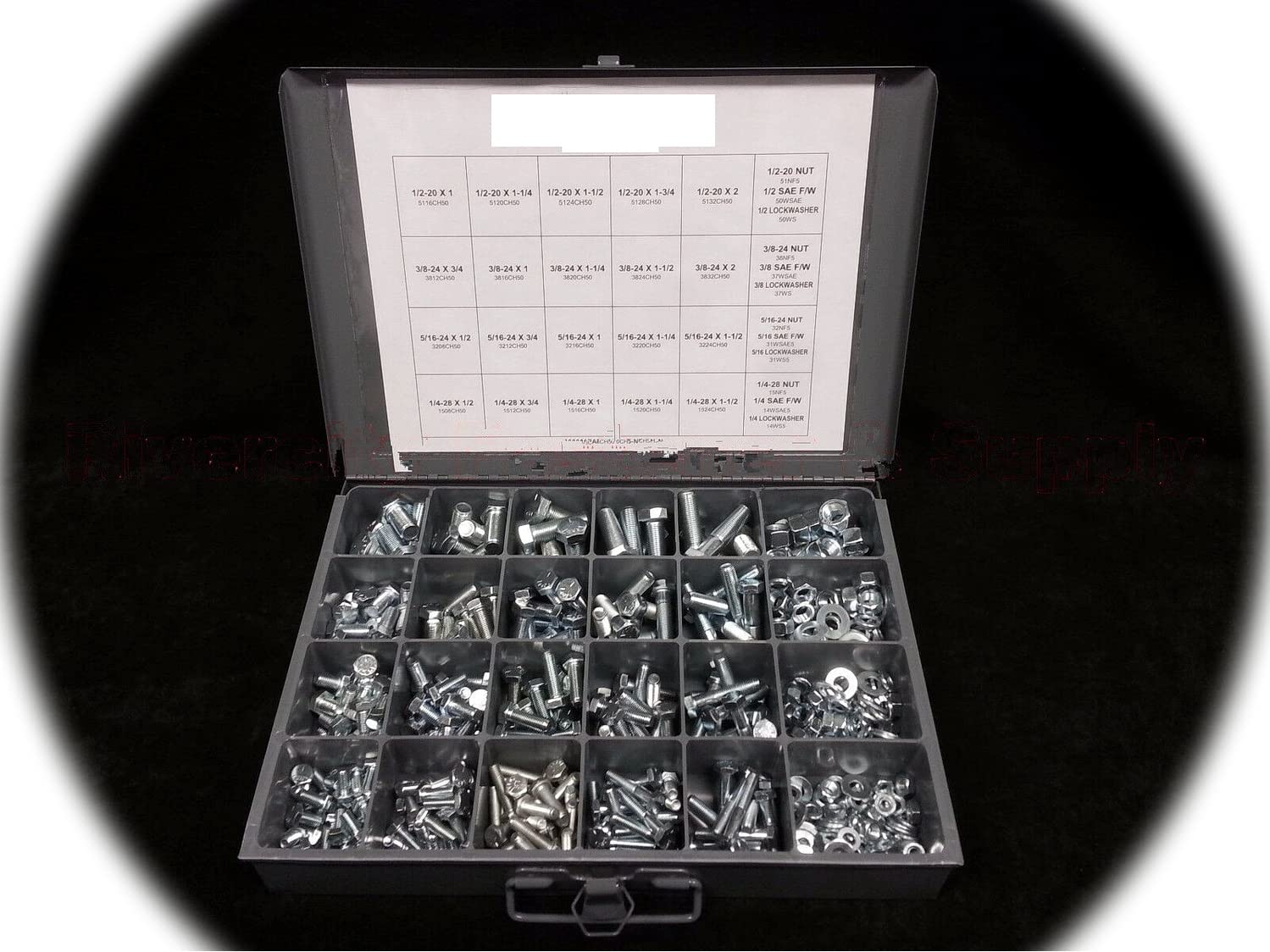 Grade 5 Bolt NUT & Washer Assortment-KIT 490 PCS FINE Thread Hardware Fastener Kit Set RV9012S