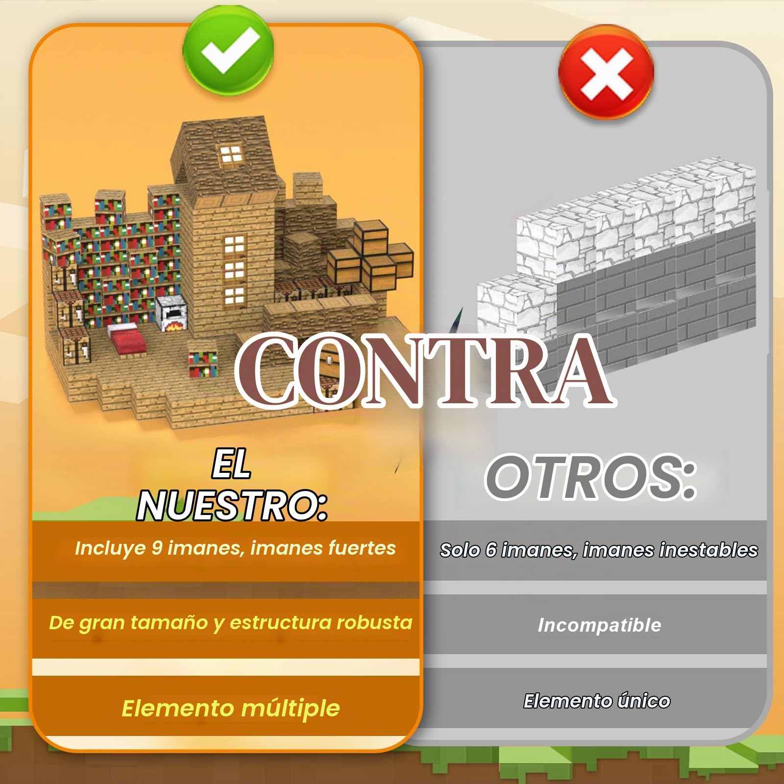 80 Piezas Bloques de Construcción Magnéticos,Build Mine Imanes World Set,3D Juguetes de Construcciones Magneticas,Juguete Magnético para Niños y Niñas,Juguetes Montessori a Partir de 3 años