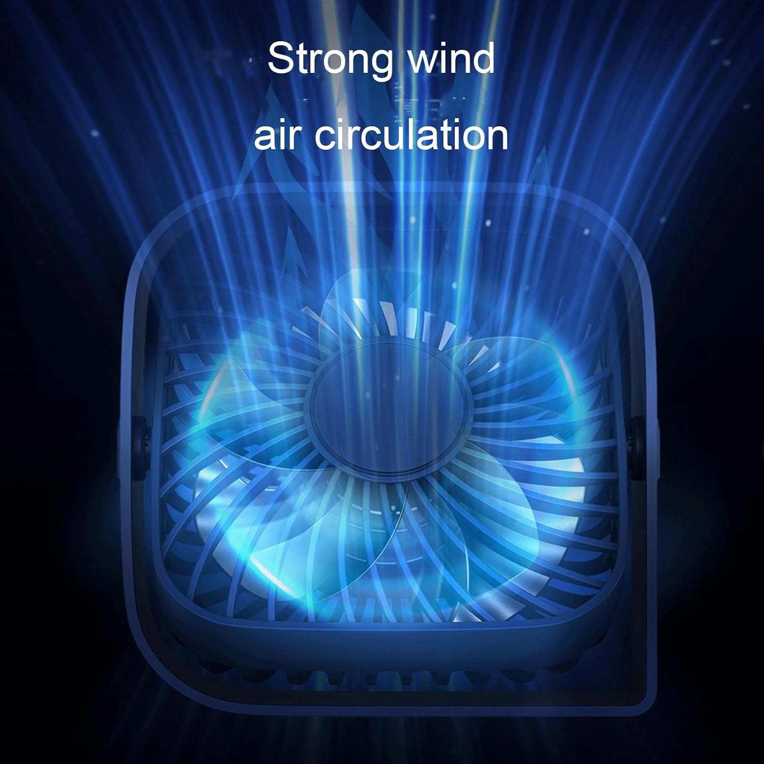 Small Fans for Rooms 360° Air Supply 3 Gears Adjustable, usb Fan Portable Fan for Bedroom Quiet 12.3 * 12 * 5.5cm 4 Colors (Color : Blue)
