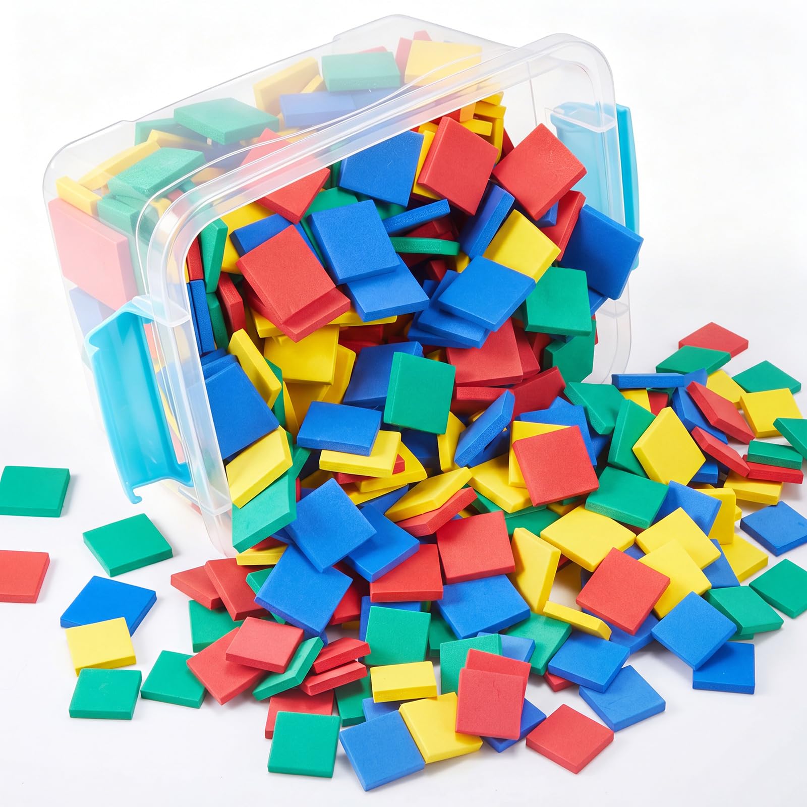Jexine 400 Pcs Foam Math Counters Color Square Tiles with Box